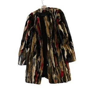 ZARA multi color faux fur jacket in medium